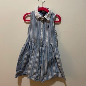 Striped cotton shirtdress sleeveless